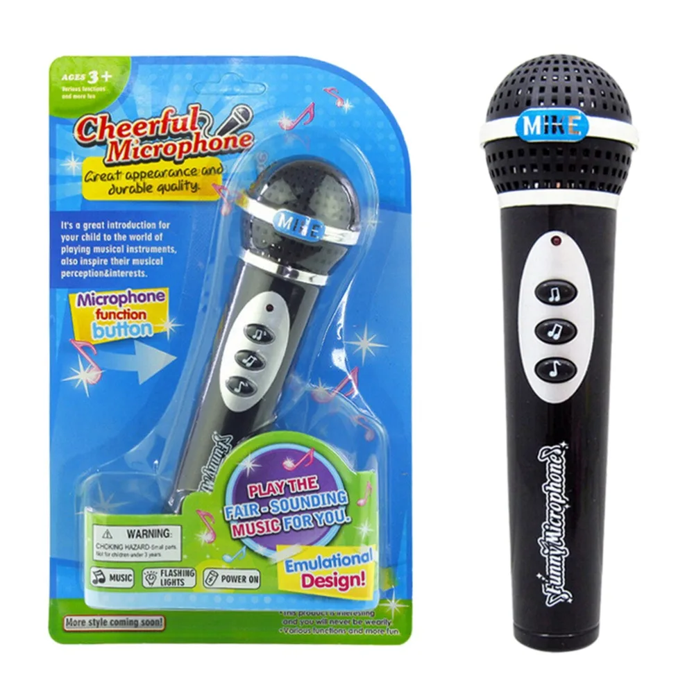 1 шт. черный микрофон музыкальная игрушка детский имитационный микрофон современные девушки микрофоны для мальчиков игрушечный микрофон
