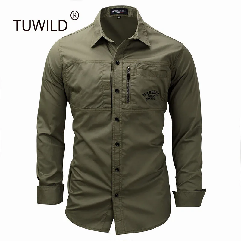 

Outdoor spring and autumn mountaineering tactical shirt men's lapel long-sleeved cotton cardigan riding military shirt casual