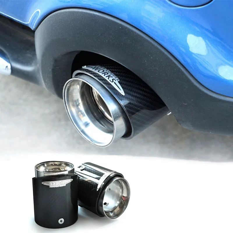 

Car Carbon Fiber Stainless Steel Exhaust Pipes Muffler Tips Head Cover For Mini Cooper One JCW S F55 F56 Car Styling Accessories
