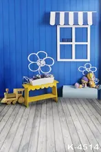 Baby Digital Printed Custom Background For Photo Studio Blue Wall Props Blanket Wood Floor Backdrops Photograph 150cm x 200cm