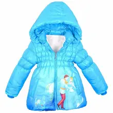 Nouveau Bébé Filles Neige Blanc Veste Enfants Coton Garder Au Chaud Manteau D’hiver Chirdren Caractère Belle Hoodies Survêtement