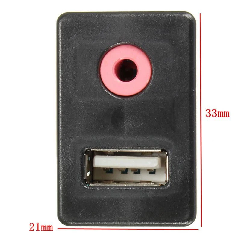 New Car 3.5mm AUX Headphone Flush Mount Audio Modification Panel Input Adapter Kit