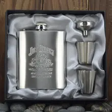 7oz Hip Flask Metal Emboss Portable Stainless Steel Flagon Bottle Gift Box Pocket Flask,Russian Whiskey Flask316