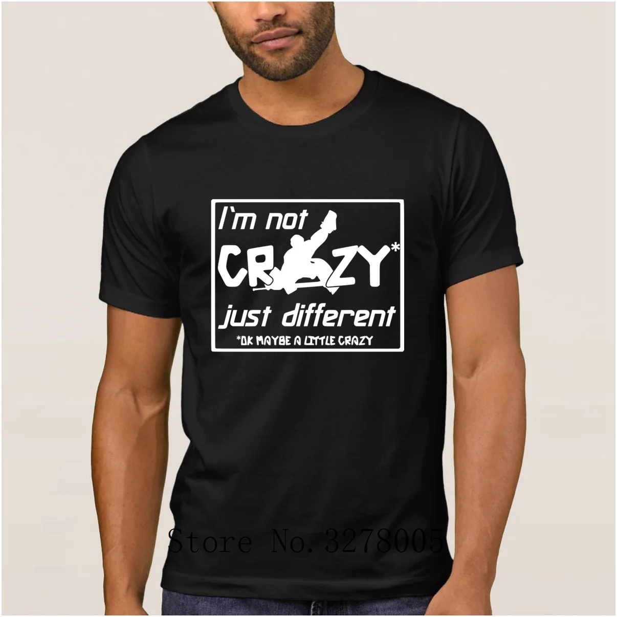 Мужская футболка La Maxpa классная из 100% хлопка с надписью I M Not Crazy Just Different Hockeys