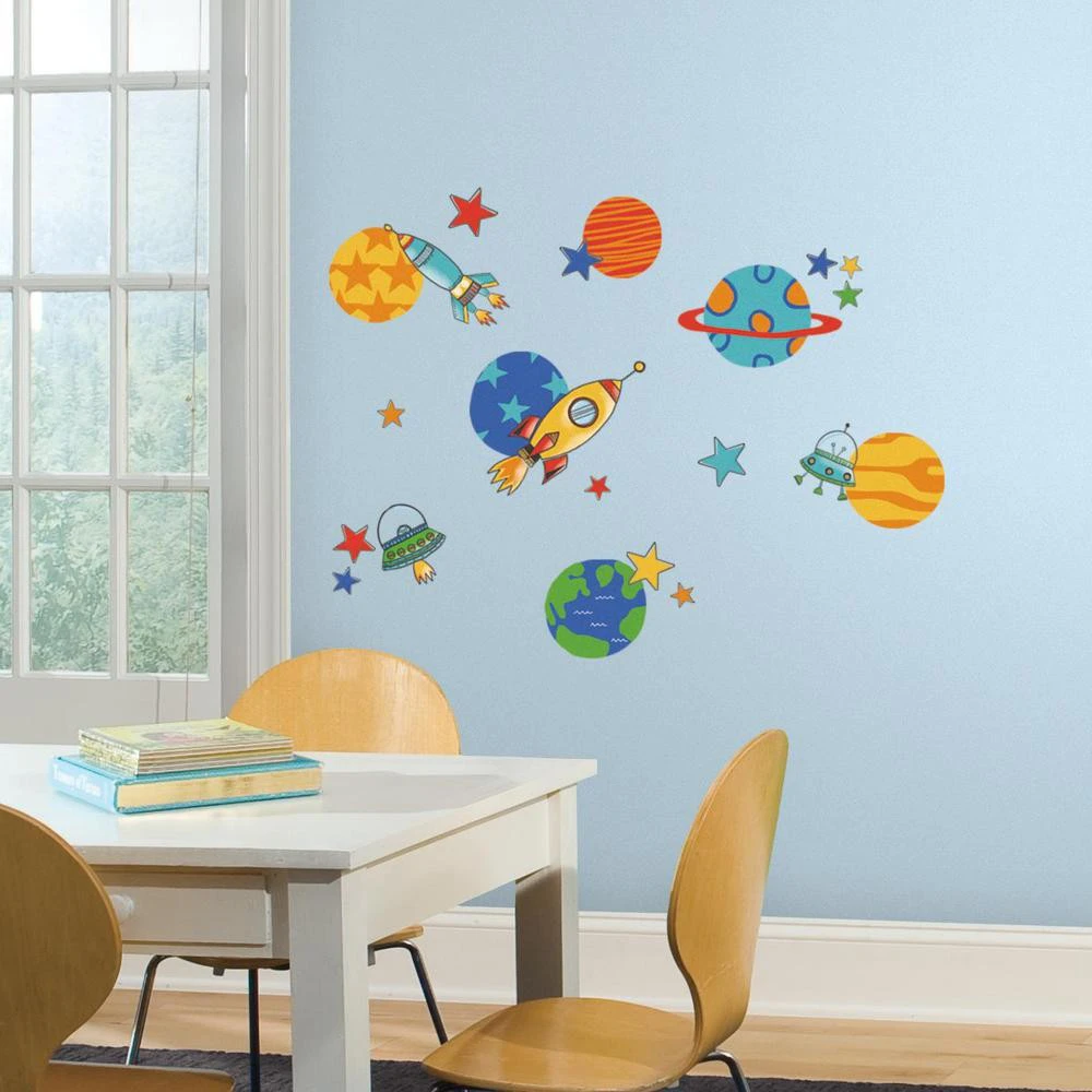 Roommates Nursery Baby Room Wall Decor Planets And Rockets Wall Decals (1)