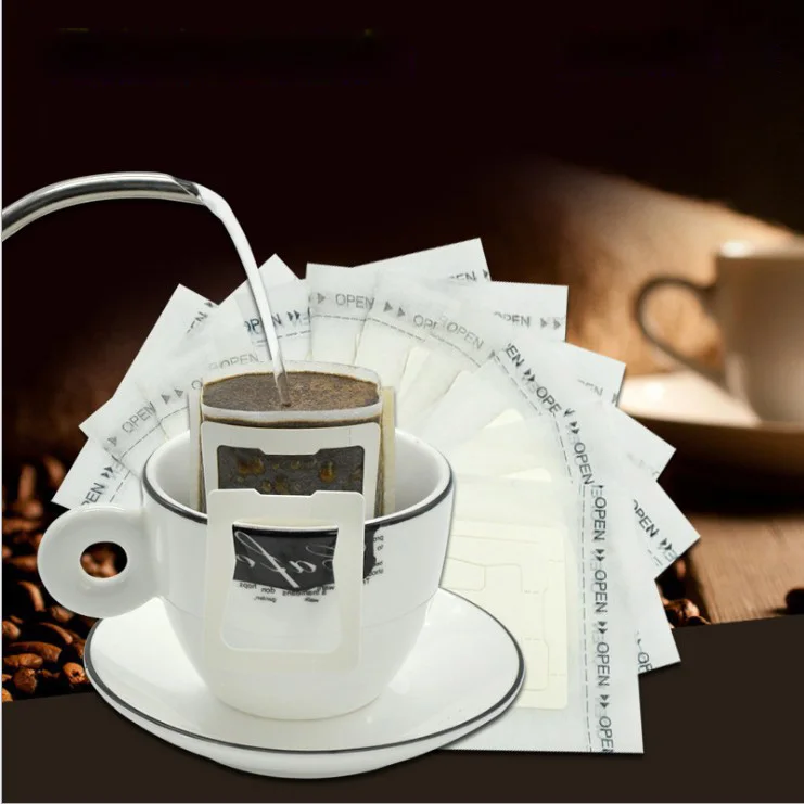 50pcs Bag Portable Drip Coffee Cup Filter Bags Tea Hanging Drip Coffee Cup Filter Bags Tea Bag