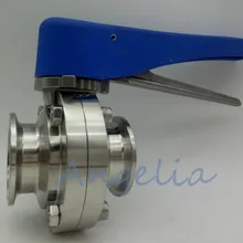 3-1/" Санитарно Нержавеющая сталь 304 зажим многопозиционная клапан-бабочка с ручкой