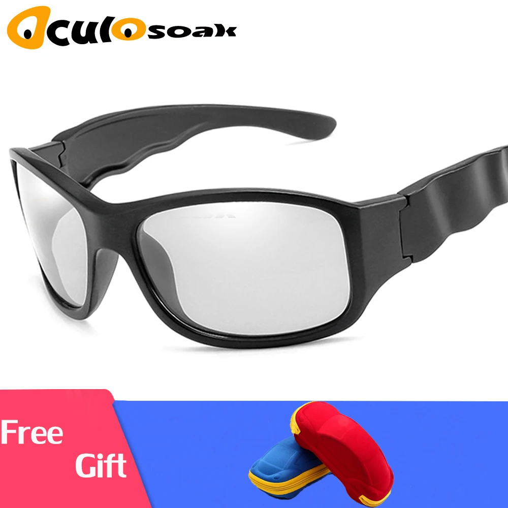 HD Photochromic Polarized Sunglasses Men Women Chameleon Discoloration Sun Glasses Square Driving Gafas Ciclismo with box