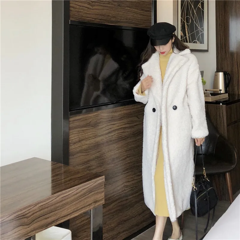 Winter thick teddy coat women high street oversize coats ladies lamb wool coat faux fur coat woman warm jacket overcoat