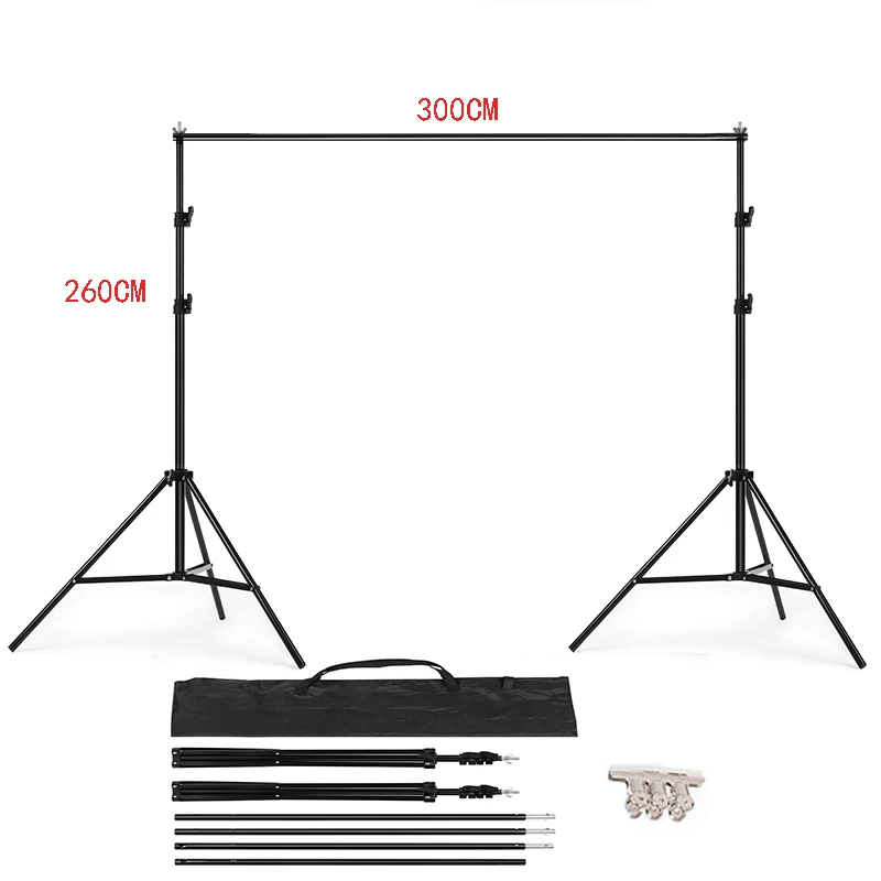  PHOTO STUDIO BACKGROUND STAND 3M X 2.6M Adjustable Muslin Background Backdrop Support Stand Kit Car