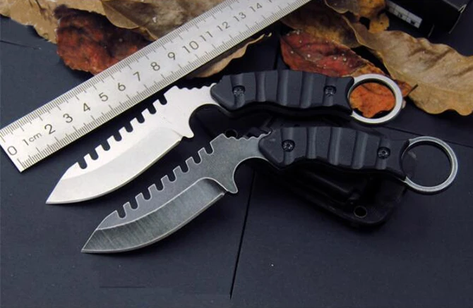 

Straight karambit knife 58HRC 8Cr13 blade G10 handle outdoor camping Hunting Survival Tactical knives EDC Multi hand toos+k setl