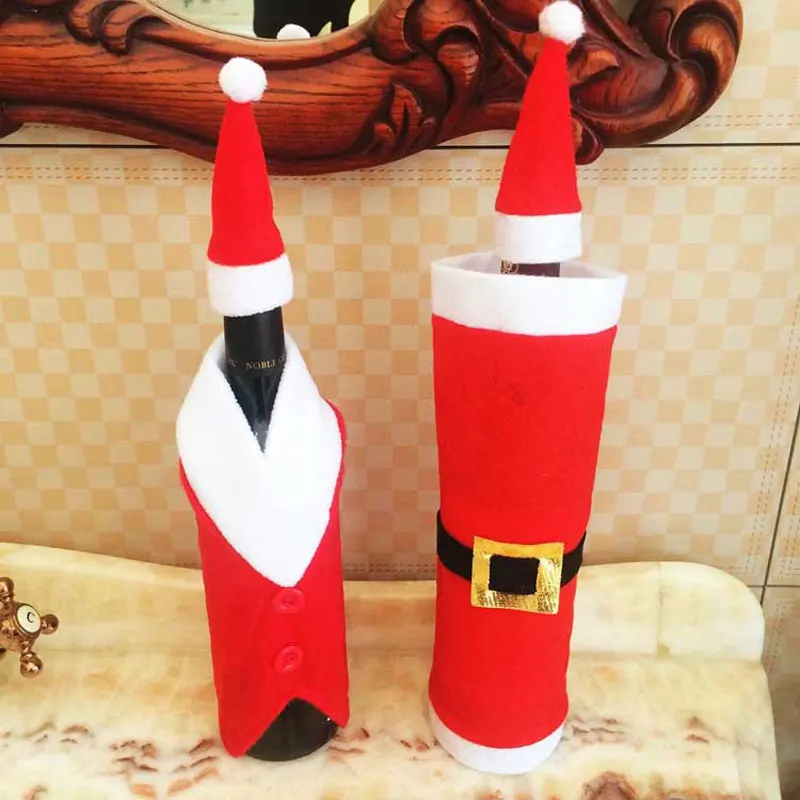 2 шт. рождественское красное вино бутылки наборы одежда Navidad предметы первой