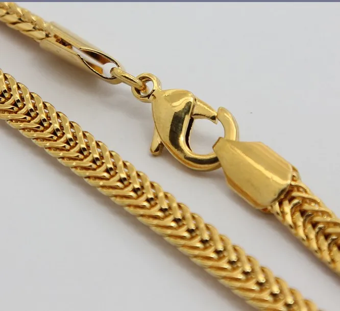 24K Gold Necklace TTDN13 / 5MM Figaro Chain ,Free shipping ,Wholesale