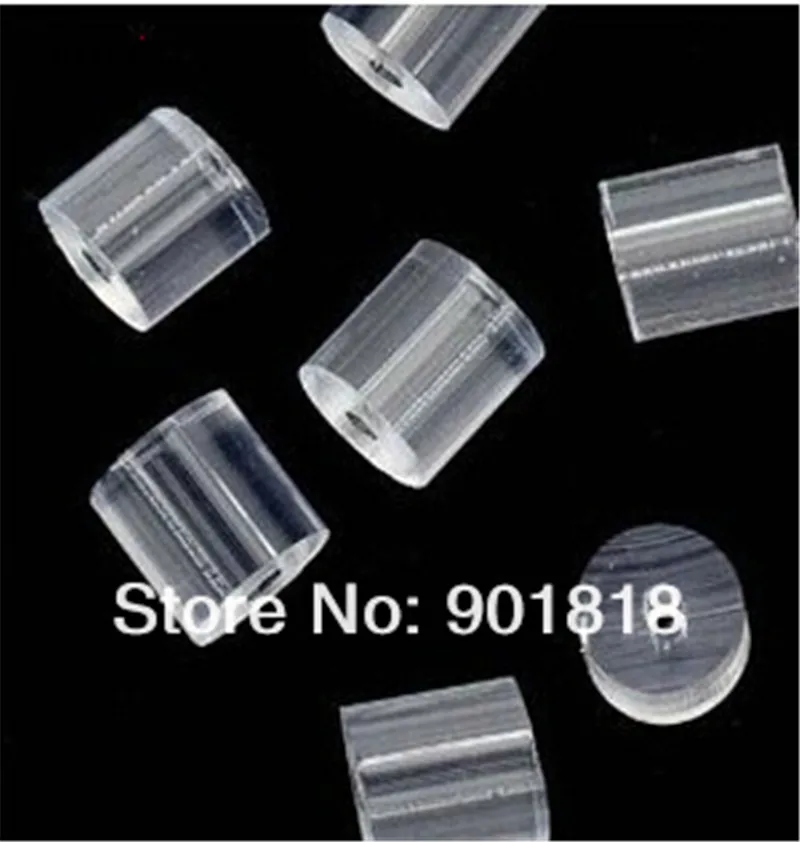 SAUVOO 300pcs/lot Plastic Clear White Tube Earring Backs PVC Ear Wire