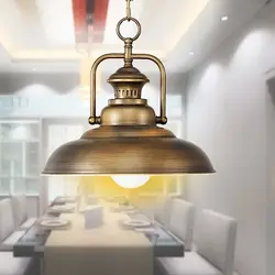 Тип европа ретро промышленные имитация меди loft творческий ресторан с одной головкой подвесной светильник