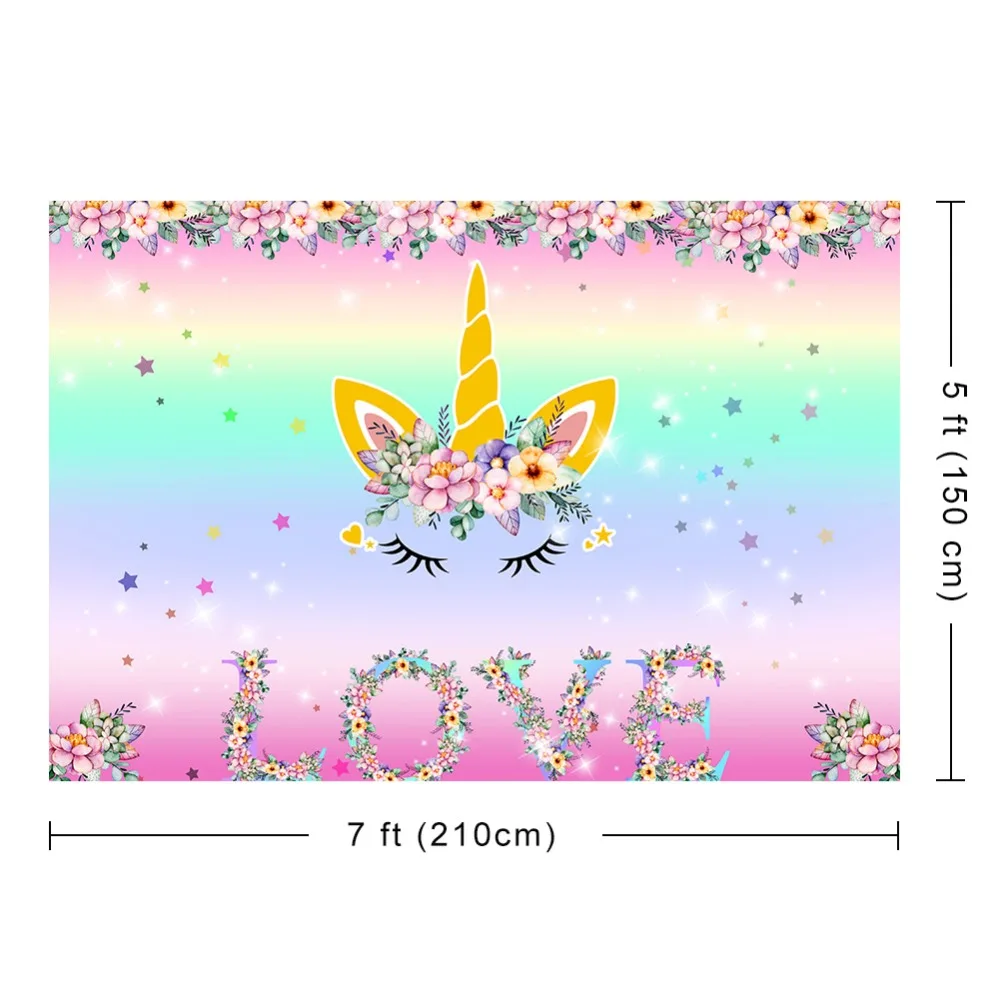 Unicorn Themed Birthday Party Decorations Backdrop Rainbow Unicorn Hap –  dreamybackdrop