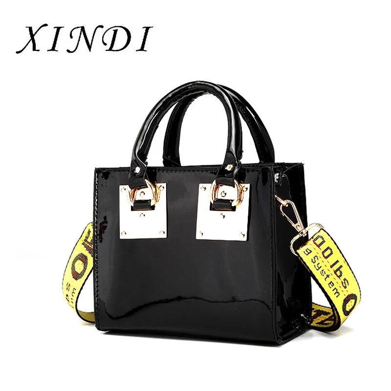 

Bright Solid PU Leather Europe MINI Small square bag Ladies Shoulder Messenger bags high quality purses and handbags Sac A Main