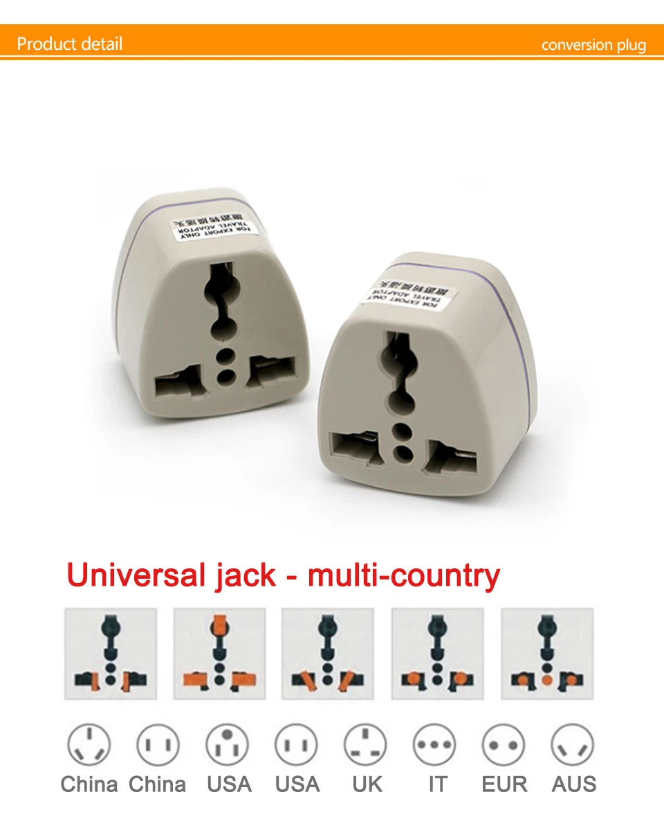 Universal UKUSEUAU to Small South Africa Plug AC Power Multi Outlet Adapter 3 pin Travel Converter Socket India travel (5)