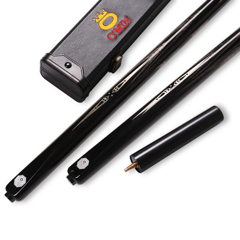 

O'min One Piece 9.8mm Snooker Cue Kit with O'min Case with Extension Snooker stick Billiard Kit Professional Brand Black 8 Stick