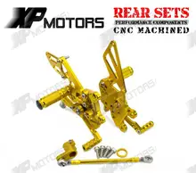 CNC Adjustable Rearset Footrest Rear Sets Foot pegs For Aprilia RSV4 2009 2010 2011 2012 2013 2014 Gold