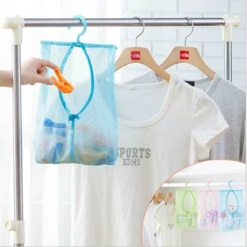 

Useful Kitchen Bathroom Hanging Storage Clothespin Mesh Bag Organizer With Hook For Bath Swimming Kids Toys Admission
