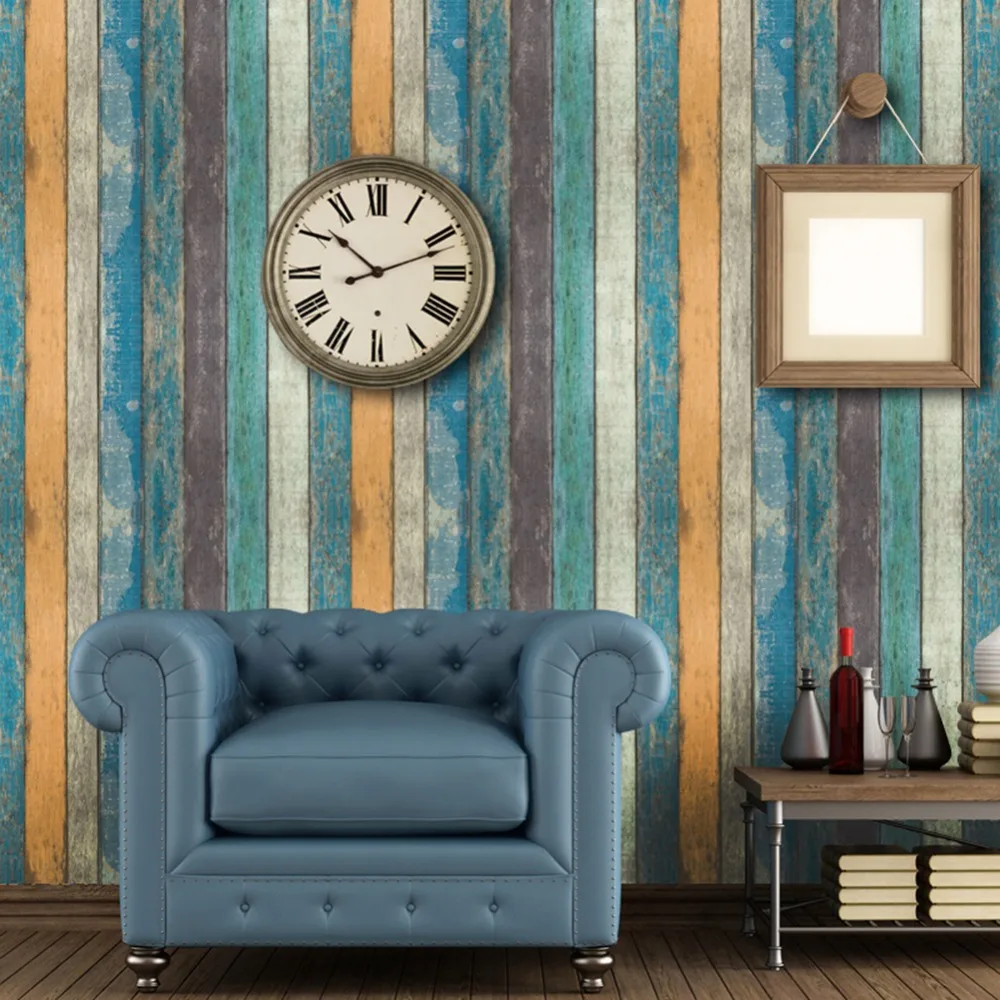 HaokHome خمر الخشب خلفيات للجدران 3d 0.53 m * 10 m لفات جدارية ورق اتصال غرفة المعيشة المطبخ الحمام المنزل ديكور 0.45*6 m