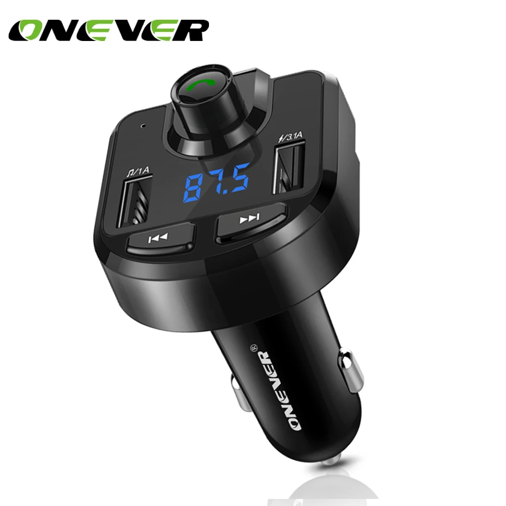 

New FM Transmitter Bluetooth 4.0 Car Kit Modulator 3.1A Dual USB Car Charger Support TF Card U Disk Play Music Player DC 12/24V
