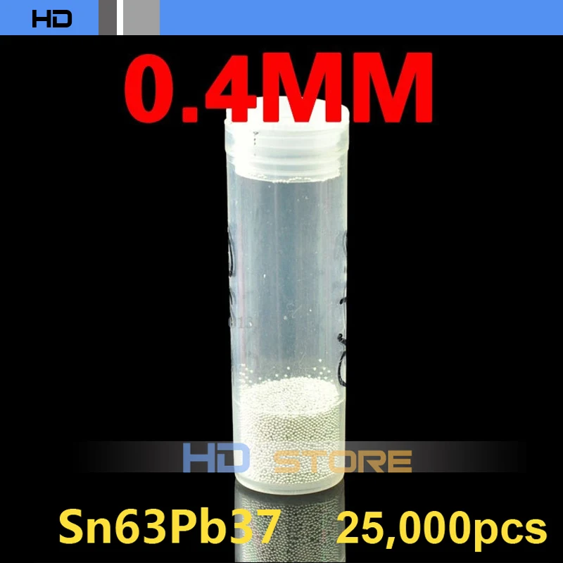 

0.4MM 25K/bottle Sn63Pb37 PMTC BGA Solder ball BGA North/south bridge Graphics card Memory stick repair