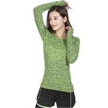 Mujeres camisas de secado rápido de manga larga camiseta superior para gym yoga correr gimnasio camisas camisa de deportes de ropa deportiva de las mujeres