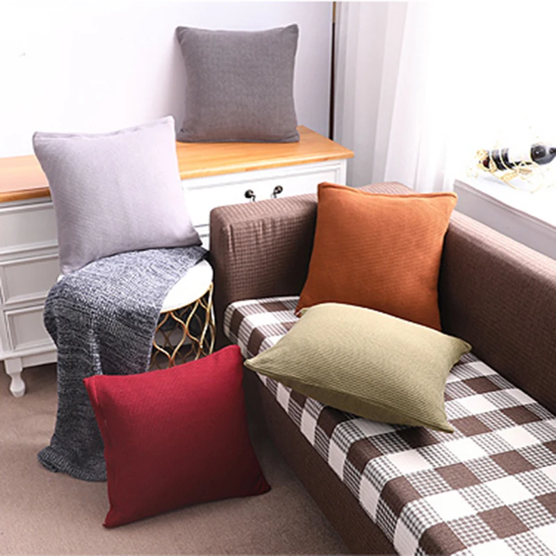 

2019 Polyester Pillow Cases Luxury Geometric Striped Cotton Pillow Case Solid color Bedroom Home Office Decorative