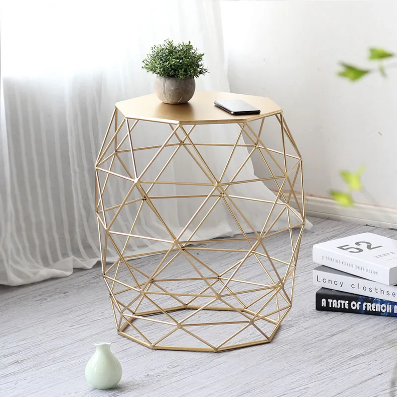 Metal Gold Color End Table Living Room Furniture Coffee Side Table
