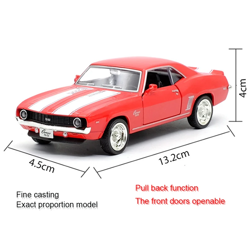 RMZ CITY 1:36 Chevrolet Camaro SS 1969 суперспортивный автомобиль черный красный литый под