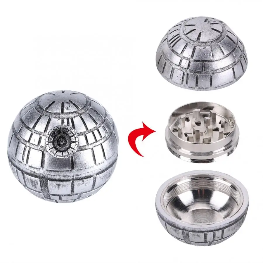 

3 Layers Mini Ball Round Star Magnetic Zinc Alloy Portable Silver Metal Grinder Hand Crusher Toilet kit