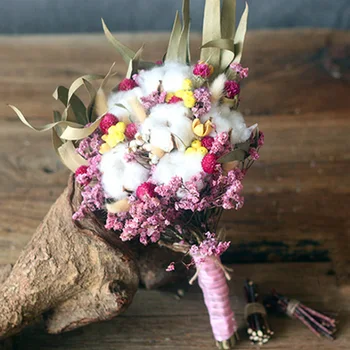 

One Bunch Dried Flower Bouquet Hybrid Natural Flowers With Handmade Pack Weeding Flower Bouquet Birthday Gift Forever Flower