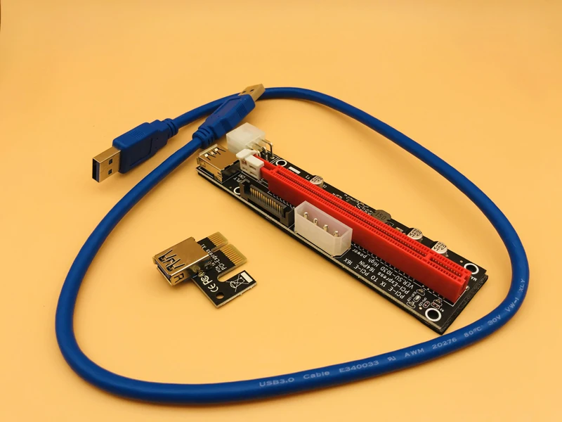 4pin 6pin SATA Power PCI Express 16X слот Riser карта USB 3 0 в 1 1x до 16x PCIE Райзер для майнинга биткоинов