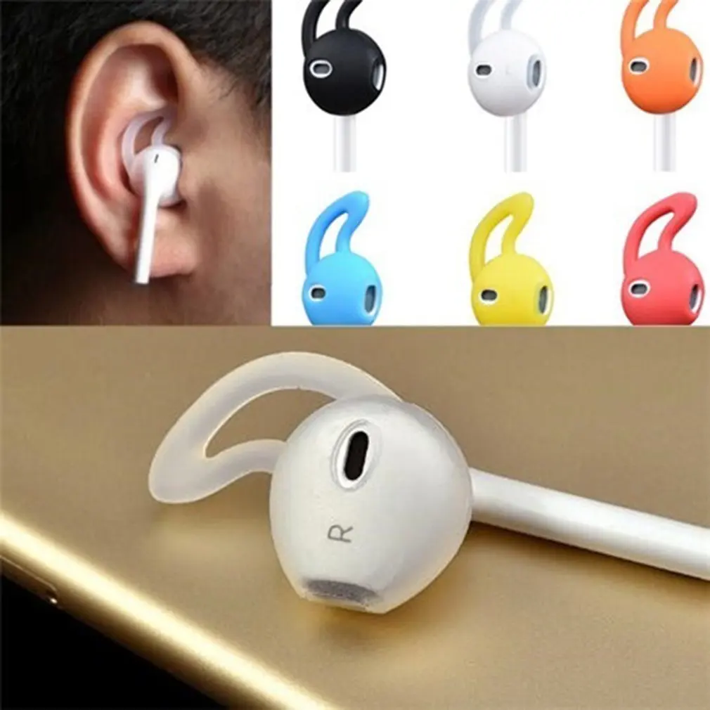 

1 Pair/SET Anti-Slip Soft Silicone Earphone Cover Tips Hook for Airpods Anti-Slip Soft Silicone Sleeve for iPhone Headphone