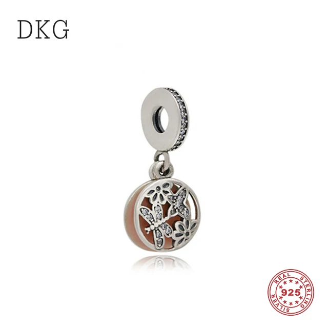 

925 Sterling Silver Fashion Creative Spring Butterfly and Cubic Zirconia Fit for Original Women's Charm Bracelet DIY Jewelry