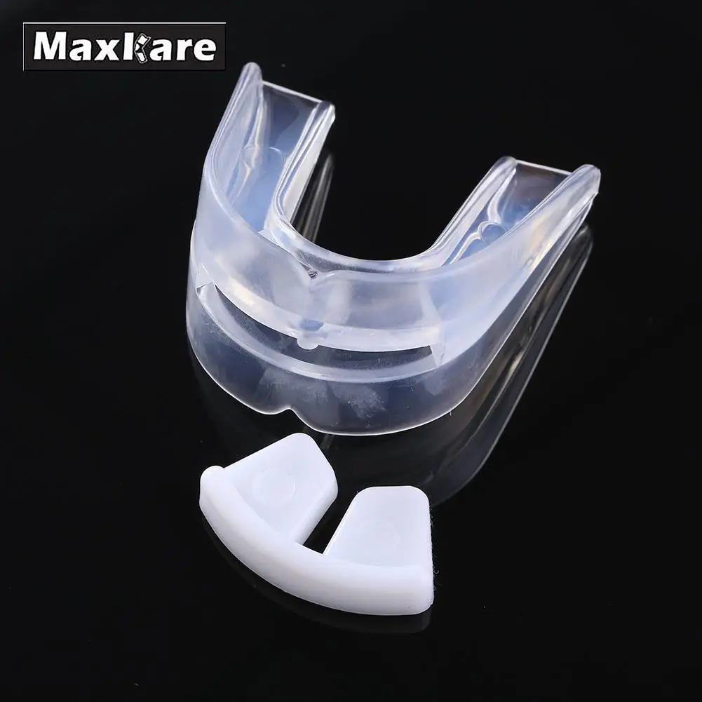 Maxkare transparente deportes Escudo de goma boca protector dientes para Rugby seguro ejercicio extenuante silicona mercancías al aire libre