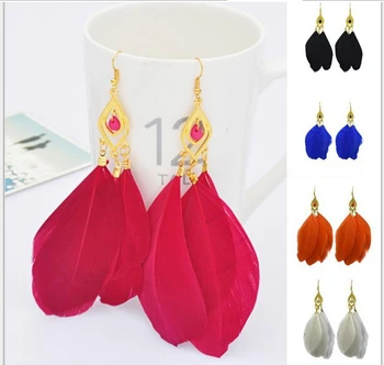 

wholesale Europe major suit feather earring mixedlot 12 color by dhl free shipping