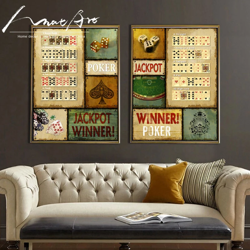 Preise Casino Glücksspiel Poker leinwand wand kunst malerei die wohnzimmer büro bild Cafe Bar dekoration poster und drucke cuadros