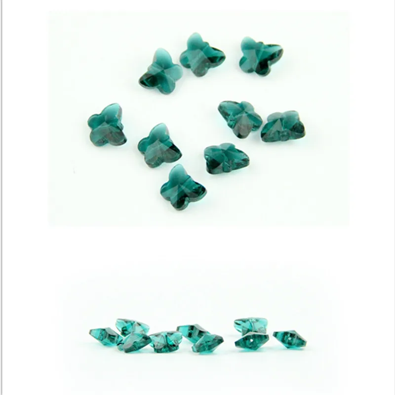 14 мм 1000pcZircon зеленый кристаллический бисер бабочка середина отверстия детали для