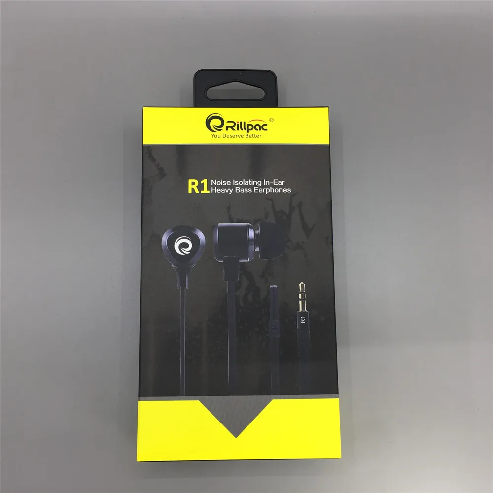 Rillpac R1 в ухо стерео музыкальные наушники тяжелый бас звук шумоизоляция в ухо тяжелый бас наушники для мобильного телефона