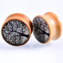 1 пара, дерево жизни, натуральное дерево, плоти, беруши и туннели, расширители, измерительные сережки, пирсинг, ювелирные изделия 12 мм-30 мм, SWANJO