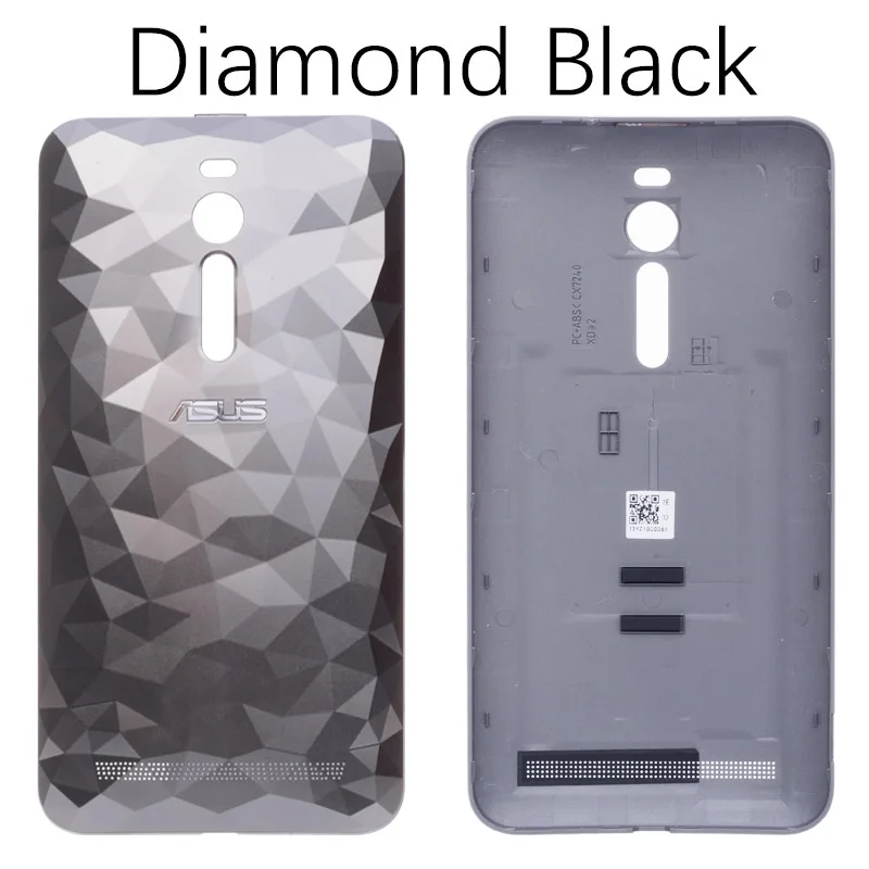 Задняя крышка для ASUS Zenfone 2 ZE551ML на батарею черный белый - Цвет: Diamond Black