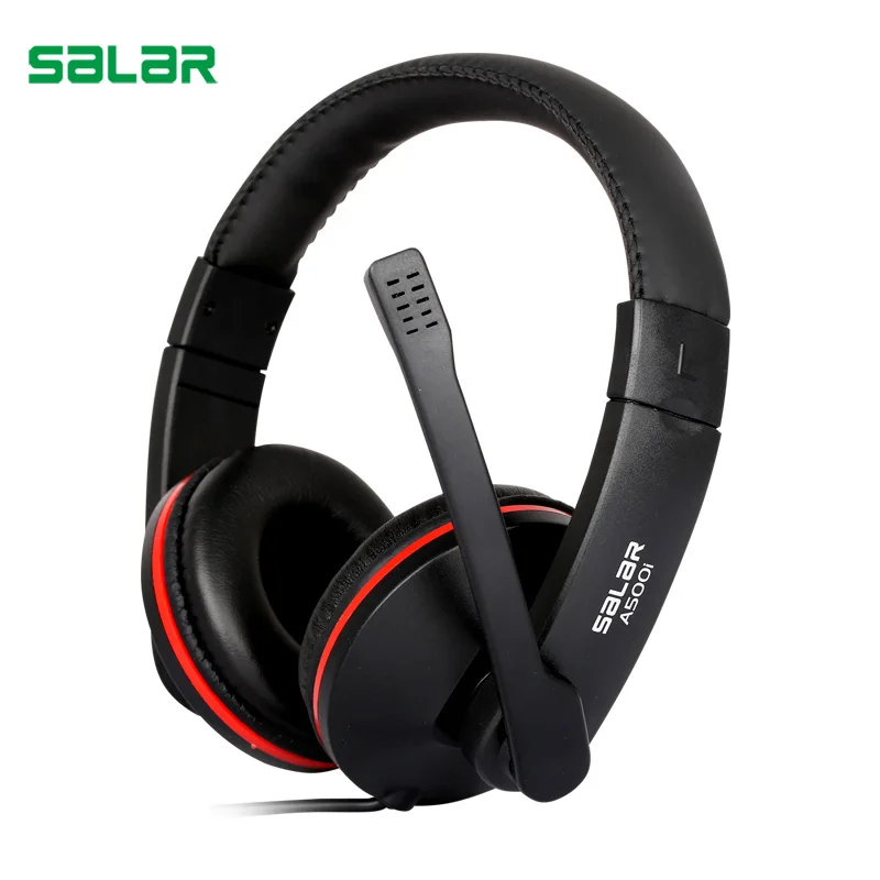 Salar A500I Adjustable 3.5mm Headset Gaming Headphones Low Bass Stereo with Mic Wired for PC