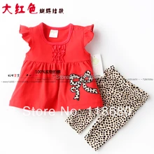 Новое поступление года, комплекты одежды для малышей и детей футболки с бантом для маленьких девочек+ детские штаны Детский Повседневный Спортивный костюм Одежда для девочек