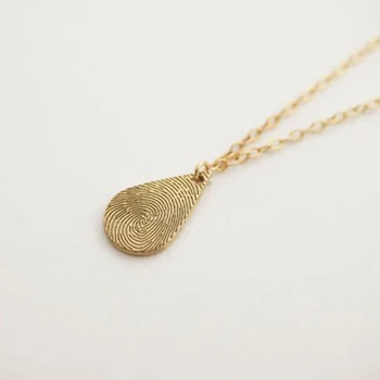 

Wholesale Tiny Teardrop Fingerprint Necklace Dainty Pendant Loved One's Fingerprints Jewelry Memorial Mother's Gifts