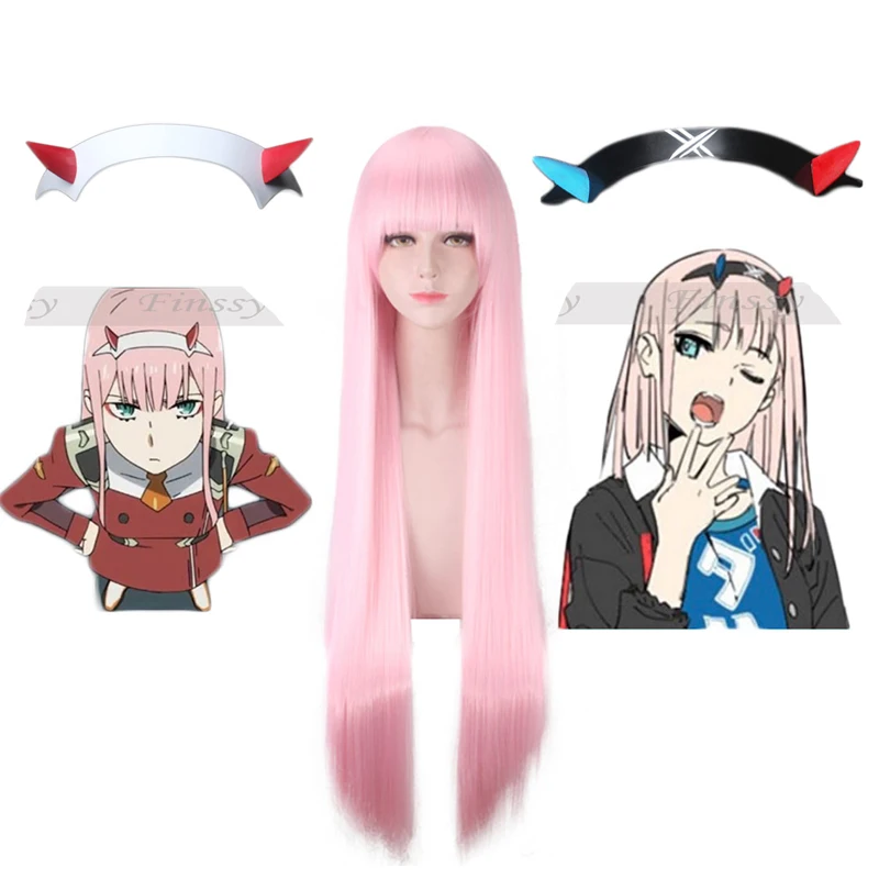 Аниме DARLING in the FRANXX Code002 косплей костюм юбка униформа розовый парик Дьявол Рог