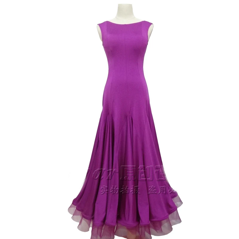 Новые Бальные платья Элегантное фиолетовое длинное платье классическое платье Танго Клубные вечерние певец и ведущий Платье для бальных танцев Стандартный BL1845