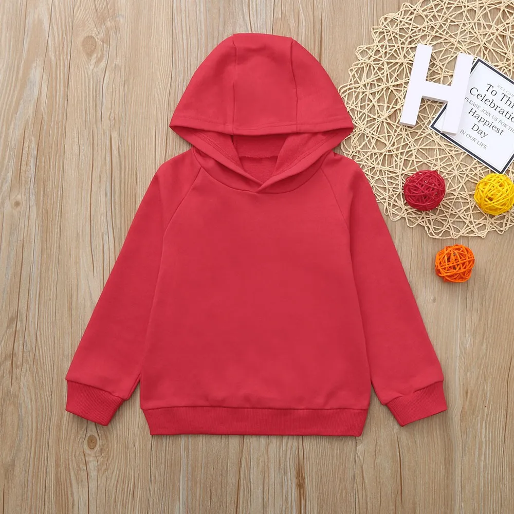 

Baby Child Sweatshirt Autumn Children Kid Boy Solid Pocket Pullover Hooded Hoodie Outfits Tops Clothes Kids Clothes